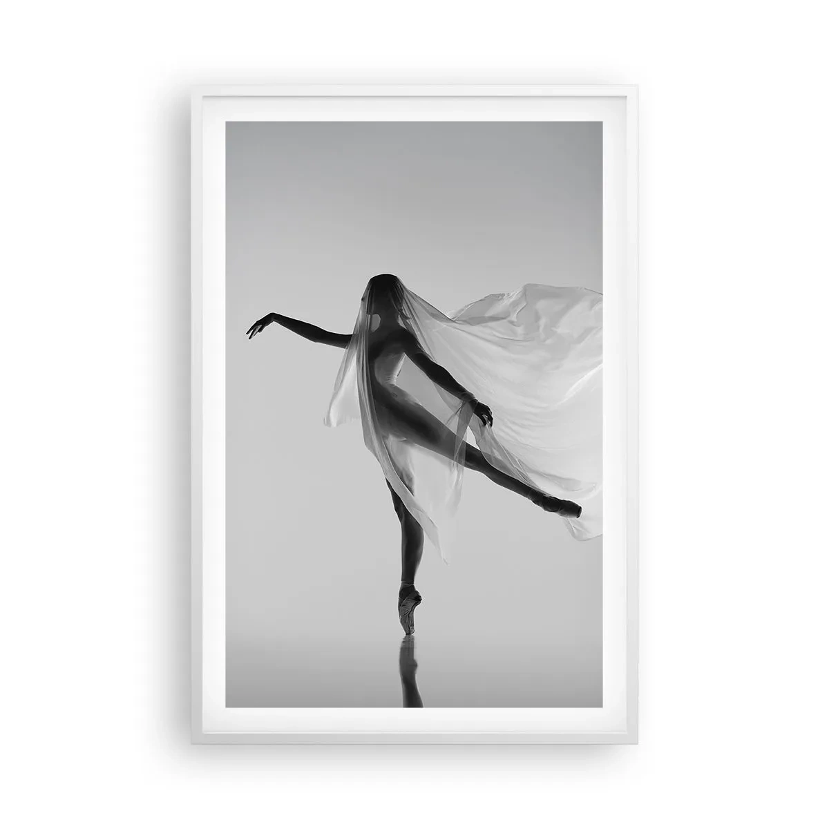 Affiche dans un cadre blanc - Poster - Légèreté et grâce - 61x91 cm