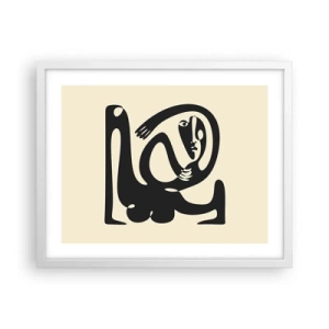 Affiche dans un cadre blanc - Poster - Presque du Picasso - 50x40 cm