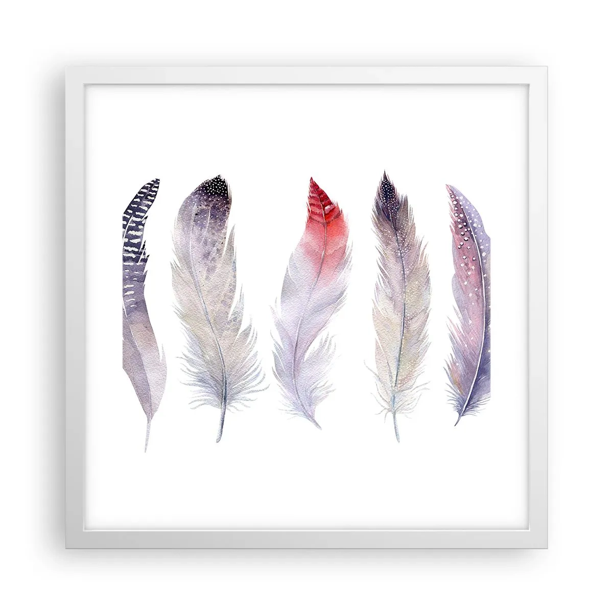 Affiche dans un cadre blanc - Poster - Délicat comme un brouillard multicolore - 40x40 cm