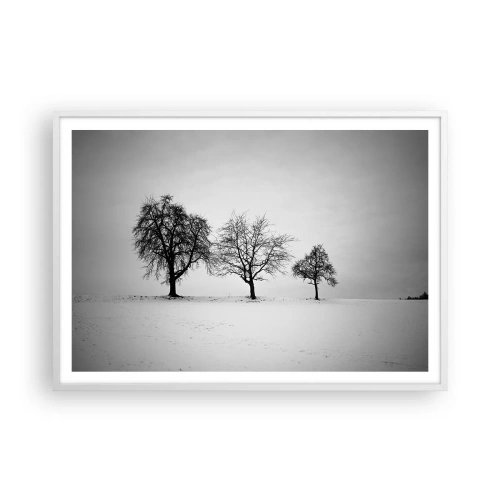 Affiche dans un cadre blanc - Poster - A quoi rêvent-ils? - 100x70 cm