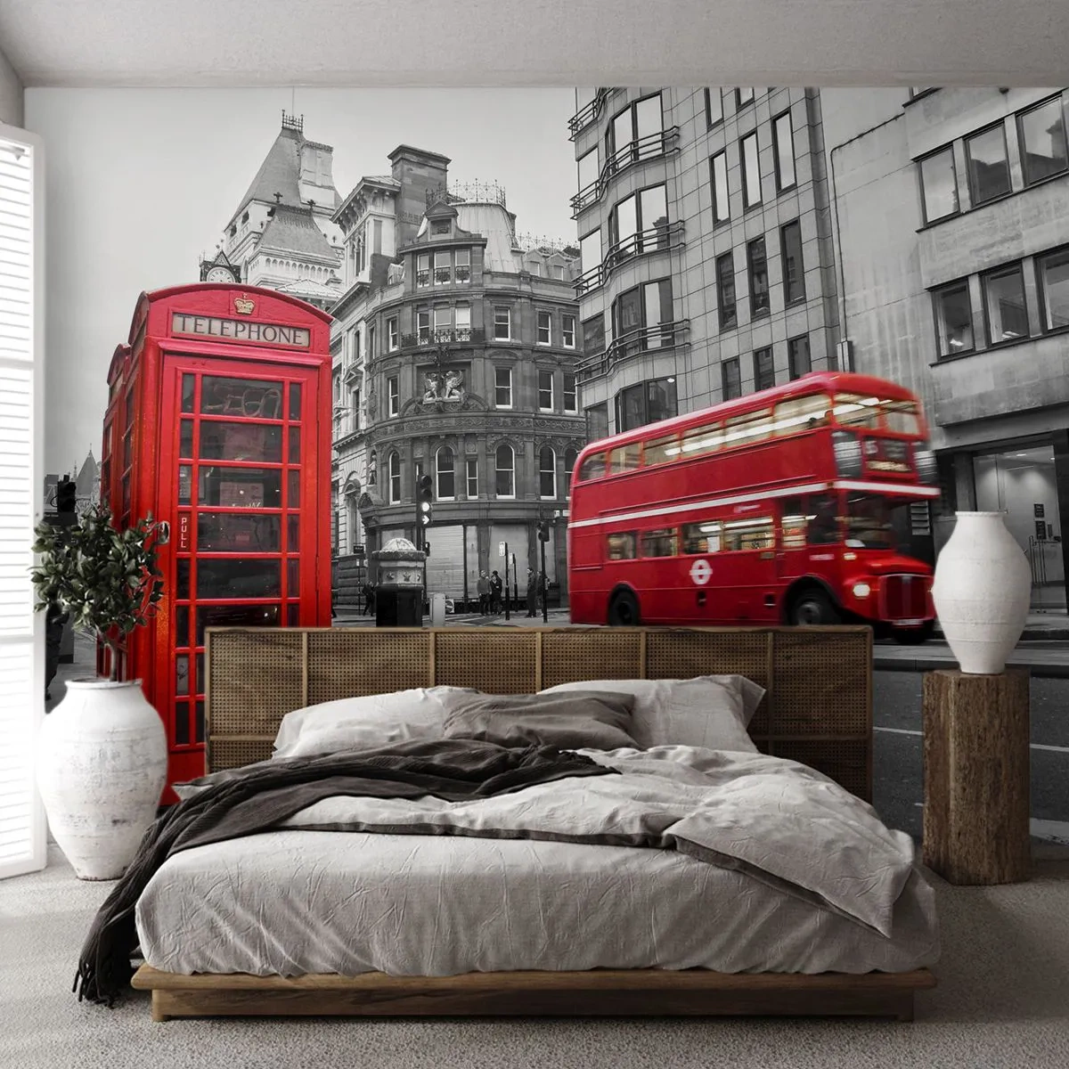 Papier Peint Autocollant Deluxe Sticker - Le plus rouge d'Europe - Ville, Londres, Architecture - 250x175 cm