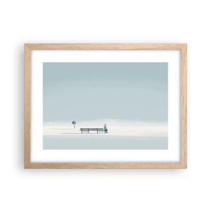 Affiche dans un chêne clair - Poster - Oui, j'attends. - 40x30 cm