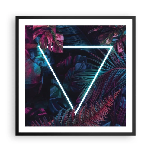 Affiche dans un cadre noir - Poster - Jardin de style disco - 60x60 cm