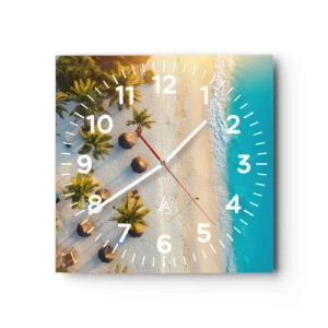 Horloge murale - Pendule murale - Bienvenue au paradis - 30x30 cm