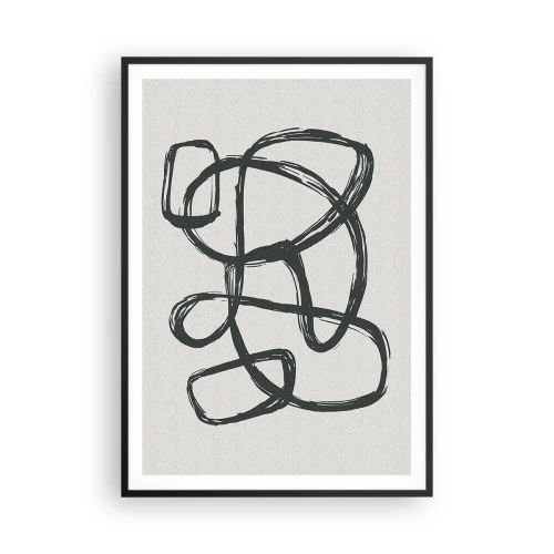 Affiche dans un cadre noir - Poster - Abstraction en boucle - 70x100 cm