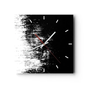 Horloge murale - Pendule murale - Abstraction minimaliste en noir et blanc - 30x30cm - Et le gagnant est ... - Décoration murale moderne pour le salon et la chambre ARTTOR