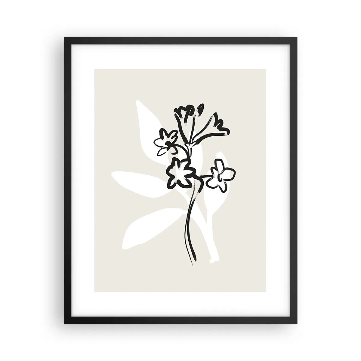 Affiche dans un cadre noir - Poster - Esquisse pour l'herbier - 40x50 cm