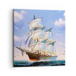 Impression sur toile - Image sur toile - Fièrement avec le vent - 70x70 cm