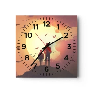 Horloge murale - Pendule murale - Face à face avec le soleil - 30x30 cm