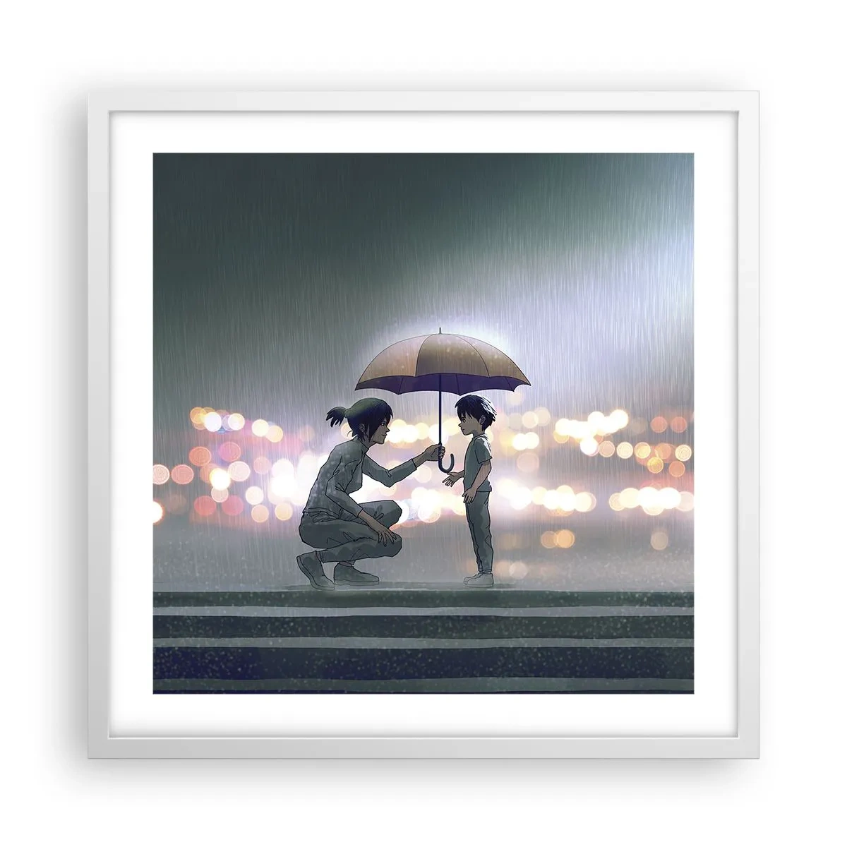 Affiche dans un cadre blanc - Poster - Et maintenant, tout va bien - 50x50 cm