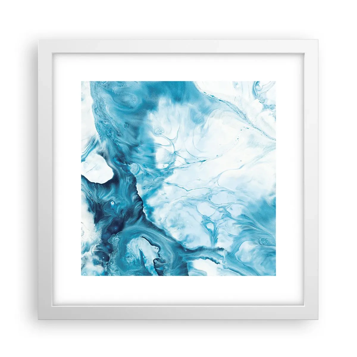 Affiche dans un cadre blanc - Poster - Concert de bleu - 30x30 cm