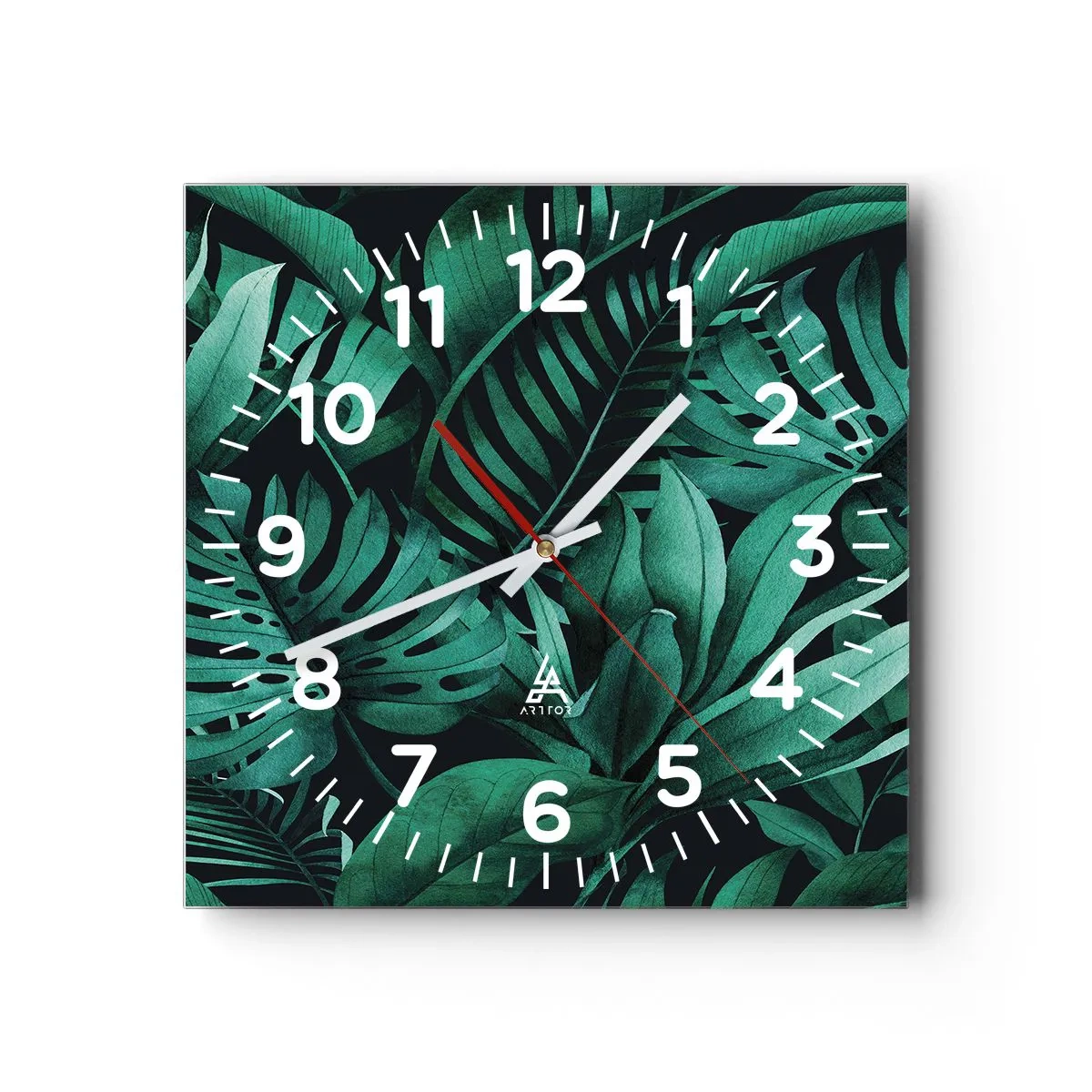 Horloge murale - Pendule murale - Profondeur du vert tropical - 40x40 cm