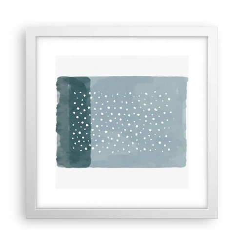 Affiche dans un cadre blanc - Poster - Évolution de bleus - 30x30 cm
