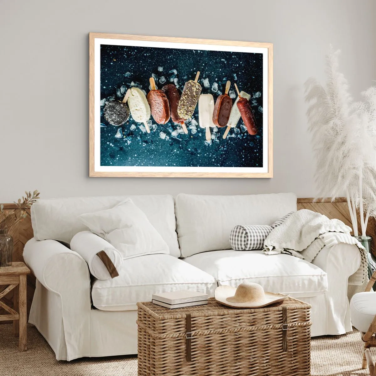 Affiche dans un chêne clair - Poster - Le goût de l'été chaud - 50x40 cm
