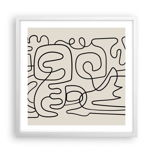 Affiche dans un cadre blanc - Poster - Suivez les indices - 50x50 cm