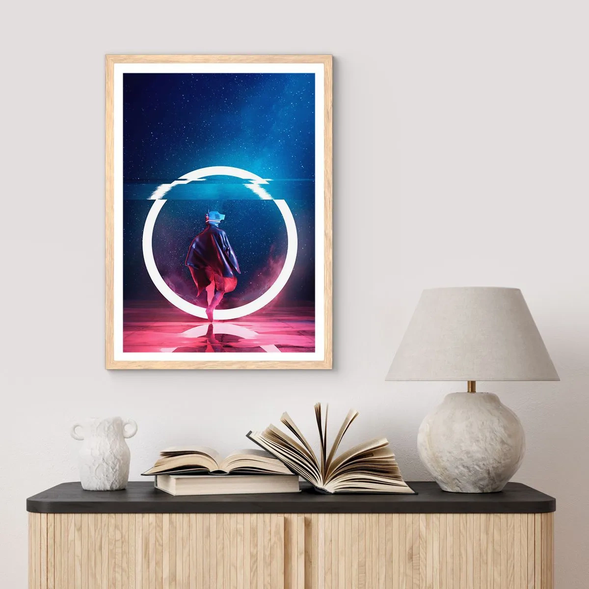 Affiche dans un chêne clair - Poster - Entre deux mondes - 30x40 cm