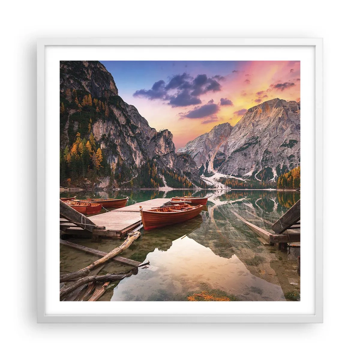 Affiche dans un cadre blanc - Poster - Promesse du jour - 60x60 cm