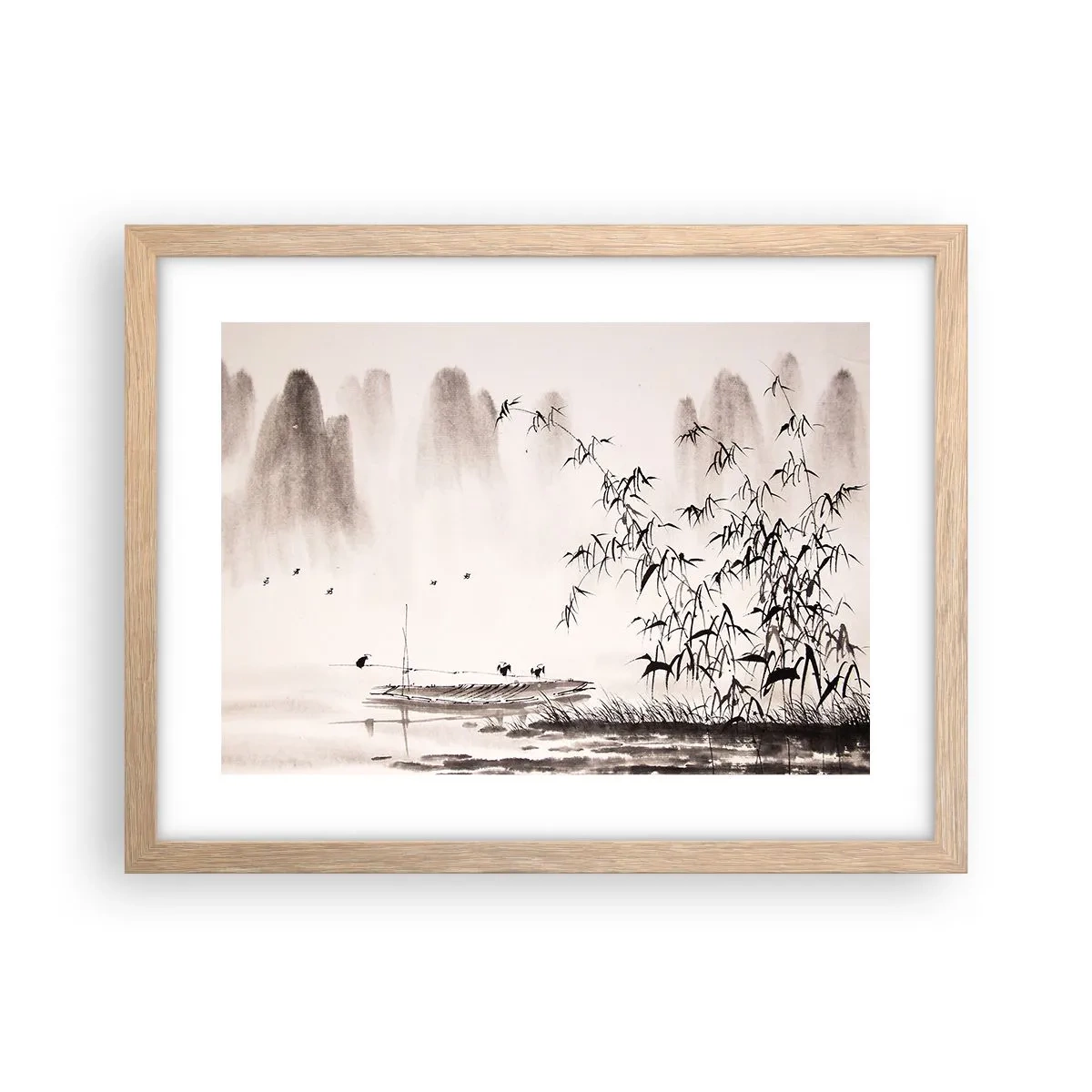 Affiche dans un chêne clair - Poster - Le silence des rizières - 40x30 cm