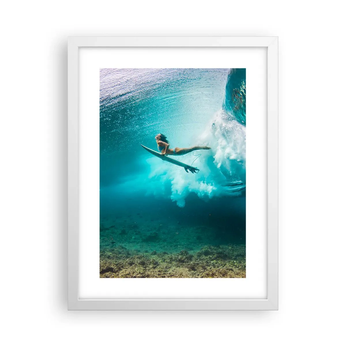 Affiche dans un cadre blanc - Poster - Monde sous marin - 30x40 cm