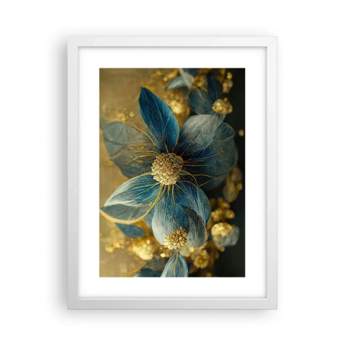 Affiche dans un cadre blanc - Poster - Fleurir avec de l'or - 30x40 cm