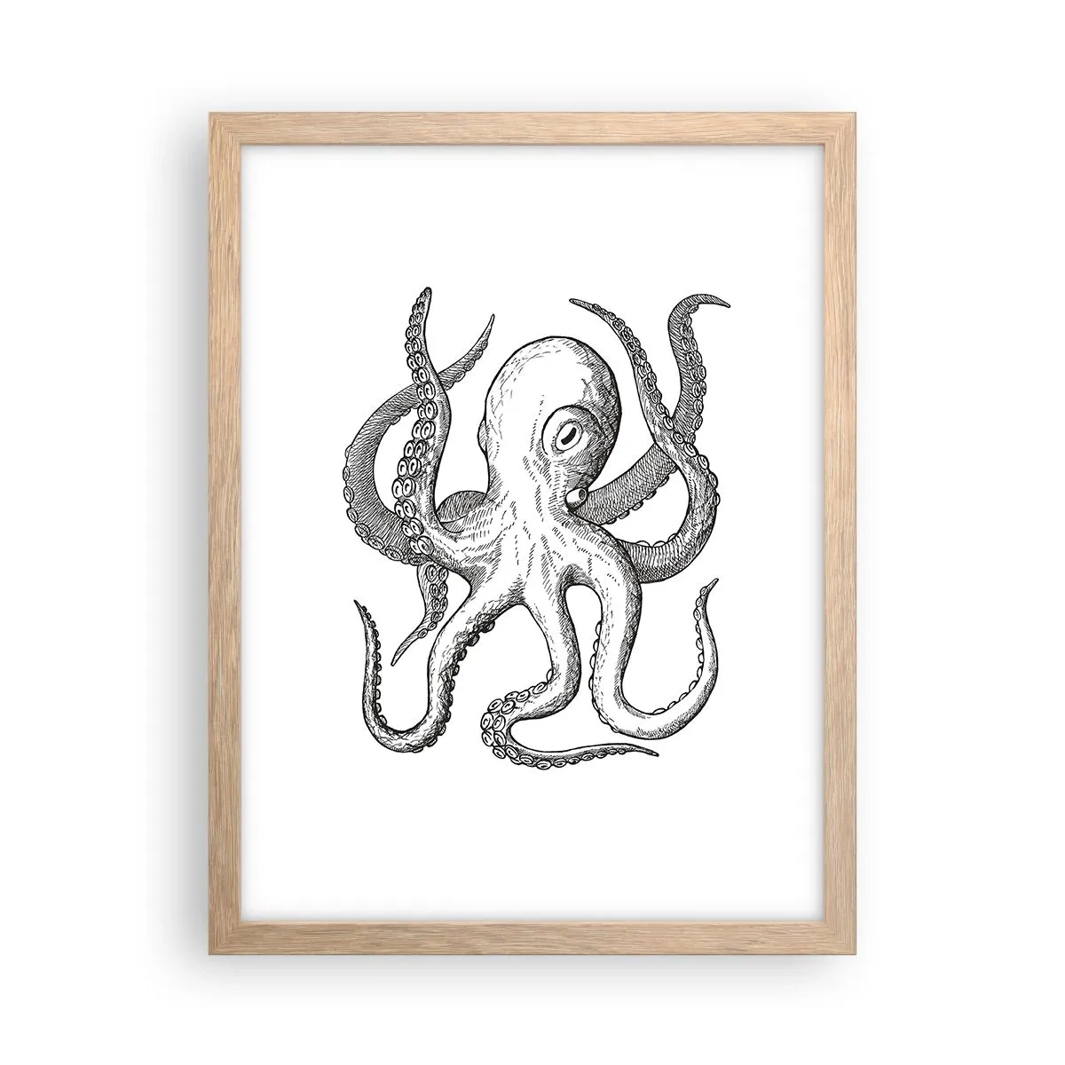 Affiche dans un chêne clair - Poster - Dansant avec les vagues - 30x40 cm