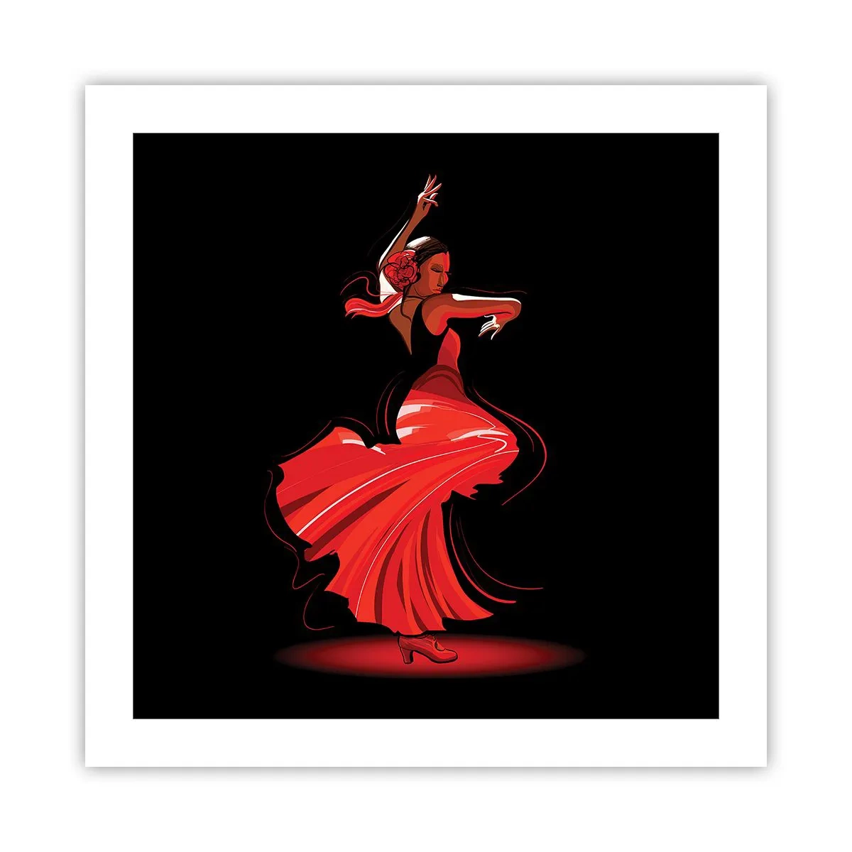 Affiche - Poster - L'esprit fougueux du flamenco - 50x50 cm