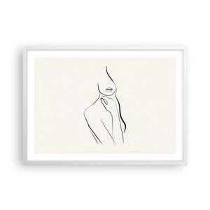 Affiche dans un cadre blanc - Poster - Vague de mélancolie - 70x50 cm