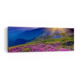 Impression sur toile - Image sur toile - … Et autour, ça sent le pin des montagnes et l'odeur de la prairie - 90x30 cm