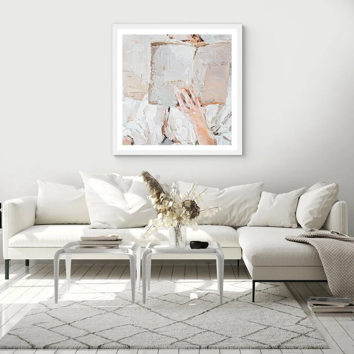 Affiche dans un cadre blanc - Poster - Dans un autre monde - 50x50 cm