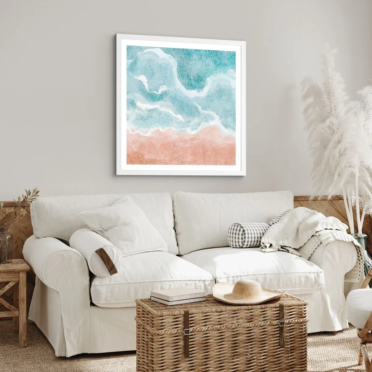 Affiche dans un cadre blanc - Poster - Abstraction du nuage - 40x40 cm