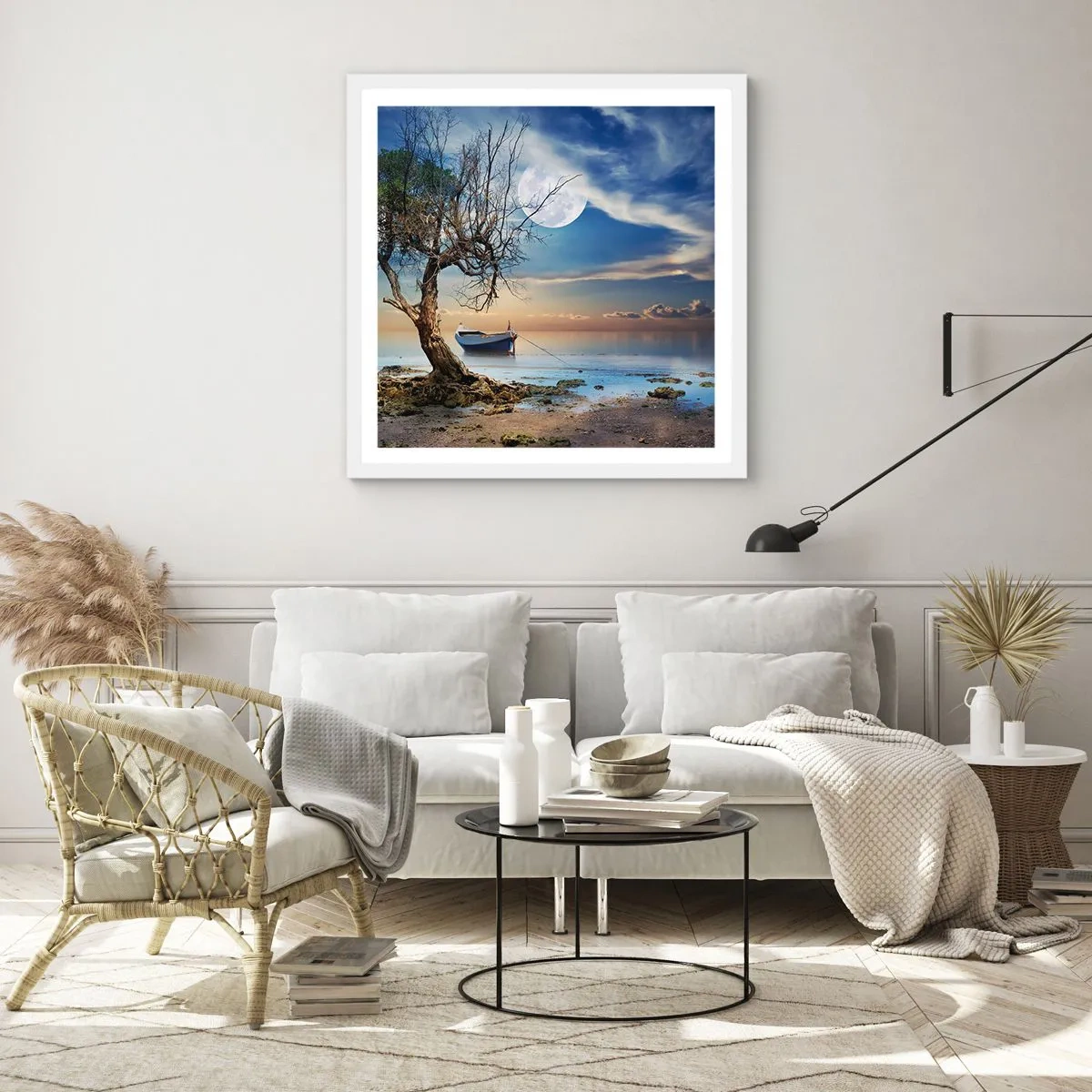 Affiche dans un cadre blanc - Poster - Est-ce la fin ou le début ? - 60x60 cm