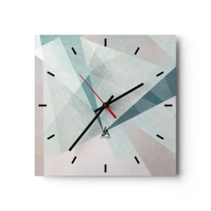 Horloge murale - Pendule murale - Formes géométriques dans des tons pastel de bleu et de gris - 30x30cm - Calme bien que dynamique - Décoration murale moderne pour le salon et la chambre ARTTOR