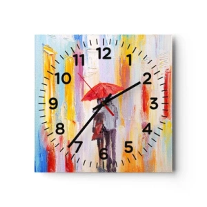Horloge murale - Pendule murale - Qu'il pleuve encore - 40x40 cm