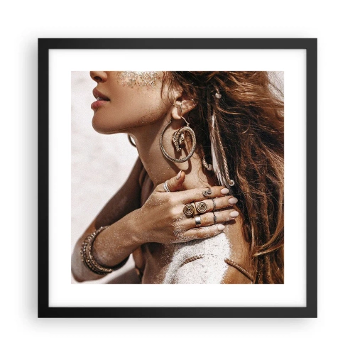 Affiche dans un cadre noir - Poster - Reine des plages sauvages - 40x40 cm