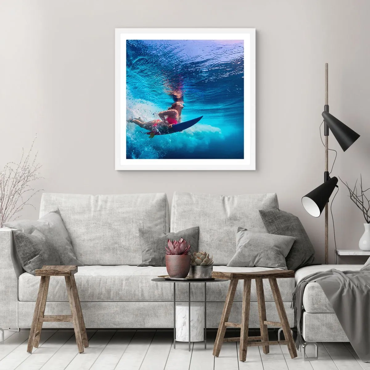 Affiche dans un cadre blanc - Poster - Joie profonde - 30x30 cm