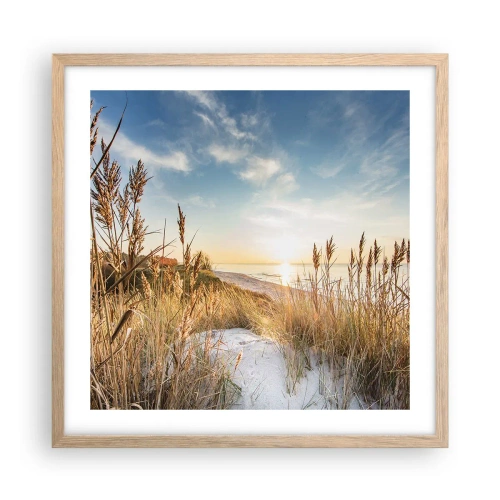 Affiche dans un chêne clair - Poster - Plage du nord - 50x50 cm