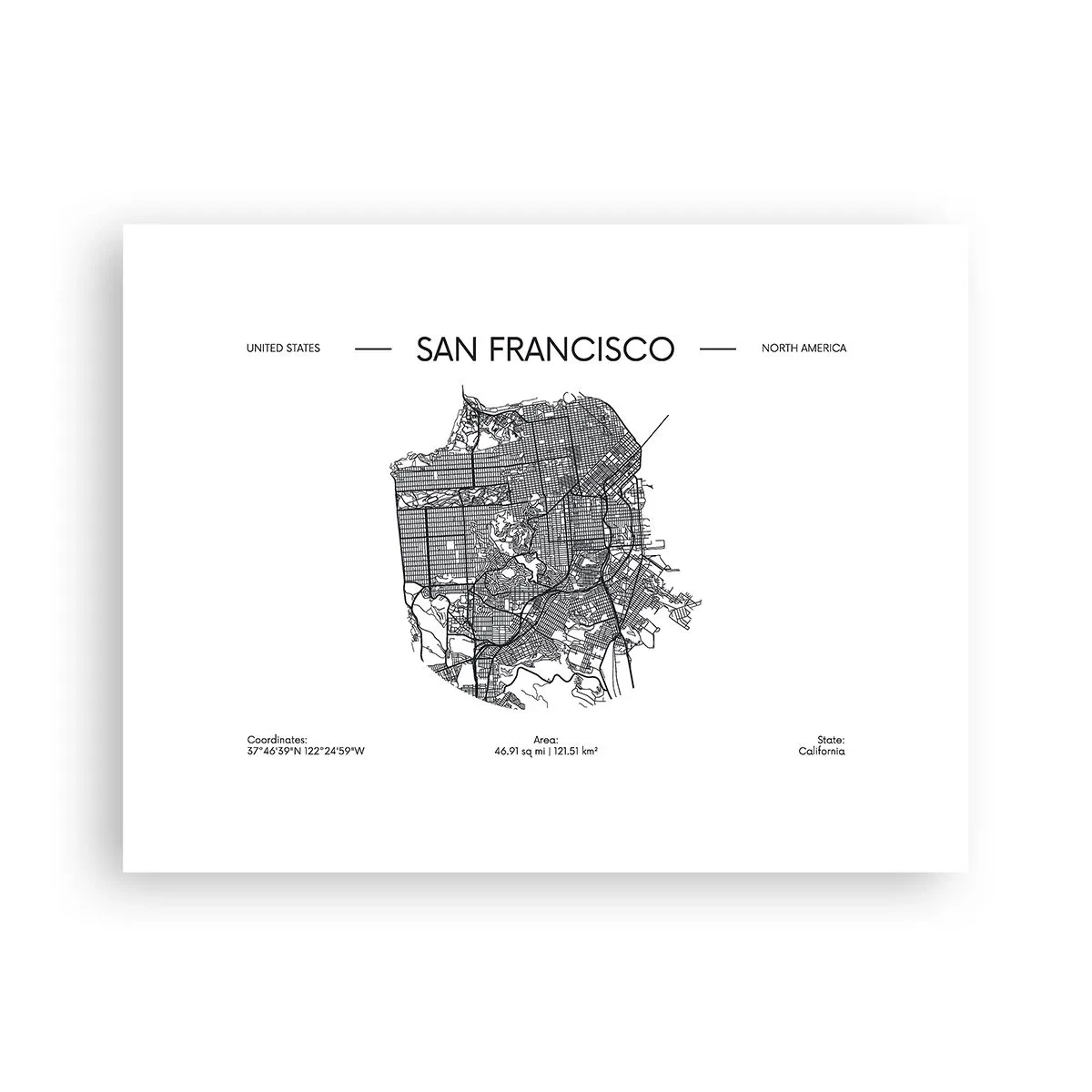 Affiche - Poster - Anatomie de San Fransisco - 40x30 cm