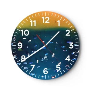 Horloge murale - Pendule murale - Jeu de vacances - 30x30 cm