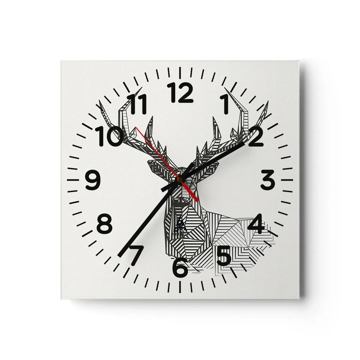 Horloge murale - Pendule murale - Cerf dans un style cubique - 30x30 cm