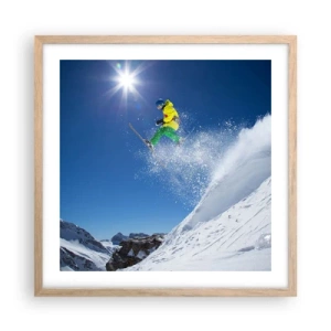 Affiche dans un chêne clair - Poster - Danse avec les montagnes - 50x50 cm