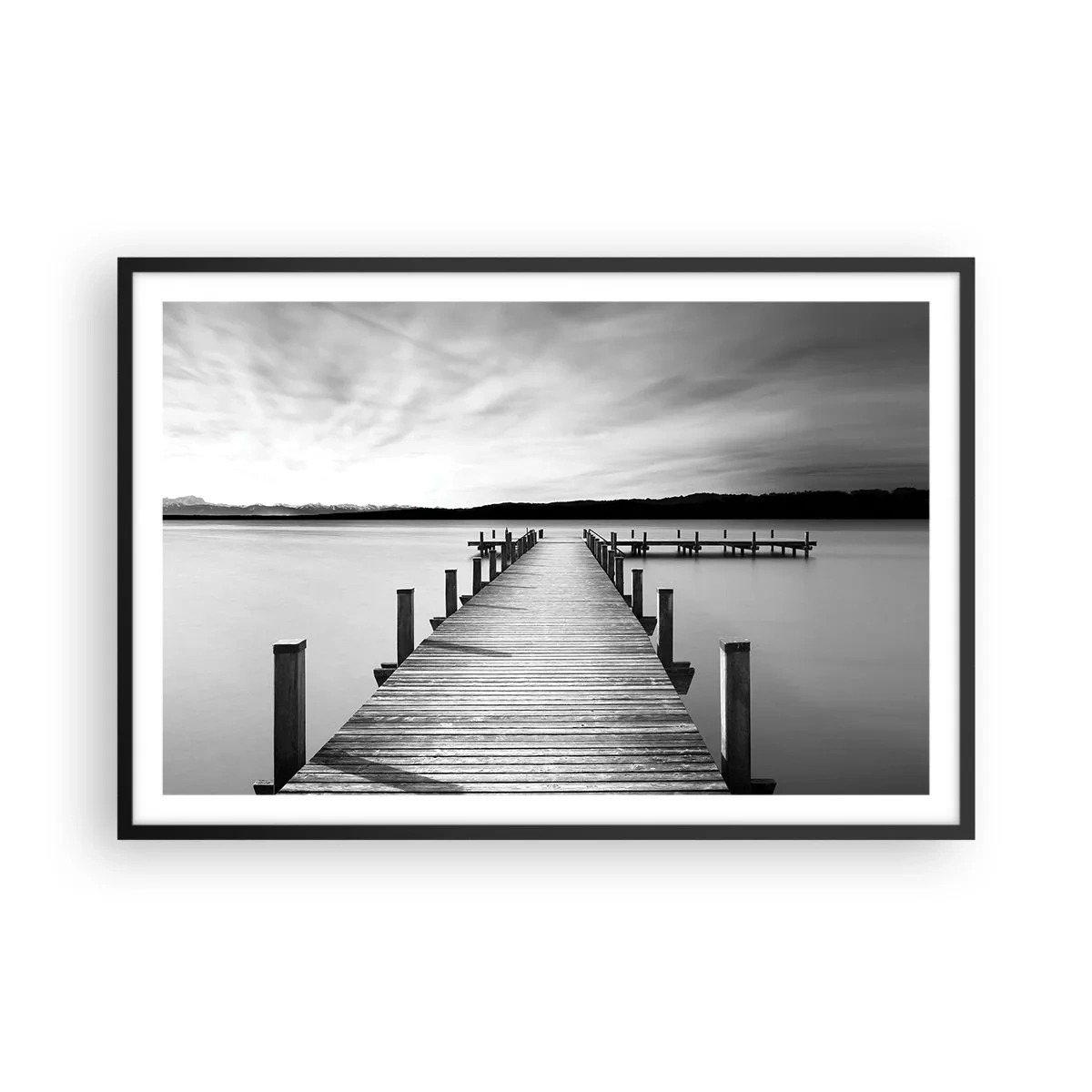 Affiche dans un cadre noir - Poster - Au point d'eau - la paix - 91x61 cm