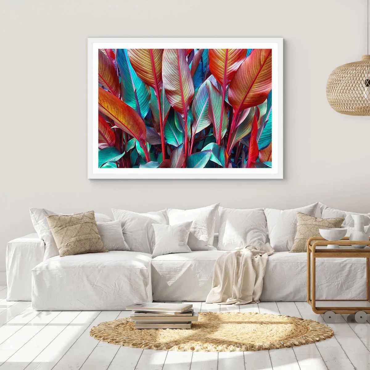 Affiche dans un cadre blanc - Poster - Un fourré coloré - 70x50 cm