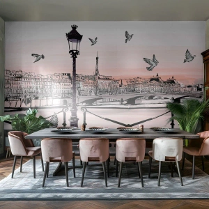 Papier Peint Autocollant Deluxe Sticker - Sur les toits de Paris - Architecture, Ville, Paris - 250x175 cm