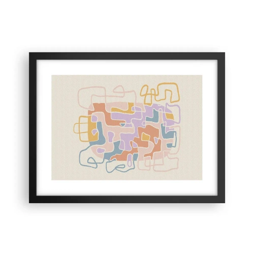 Affiche dans un cadre noir - Poster - Labyrinthe – une aventure joyeuse - 40x30 cm