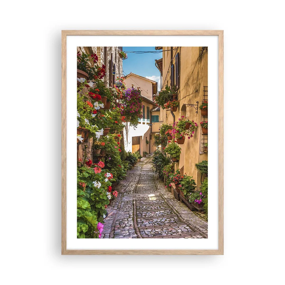 Affiche dans un chêne clair - Poster - Ruelle italienne - 50x70 cm