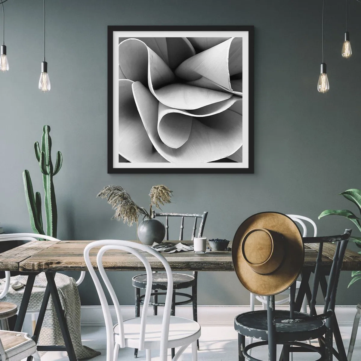 Affiche dans un cadre noir - Poster - Il s'en passe dans l'espace - 60x60 cm