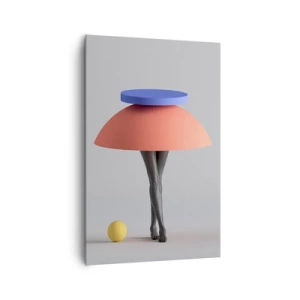 Impression sur toile - Image sur toile - Composition géométrique abstraite avec des jambes et une balle - 80x120cm - Composition surréaliste - Décoration murale moderne pour le salon et la chambre ARTTOR