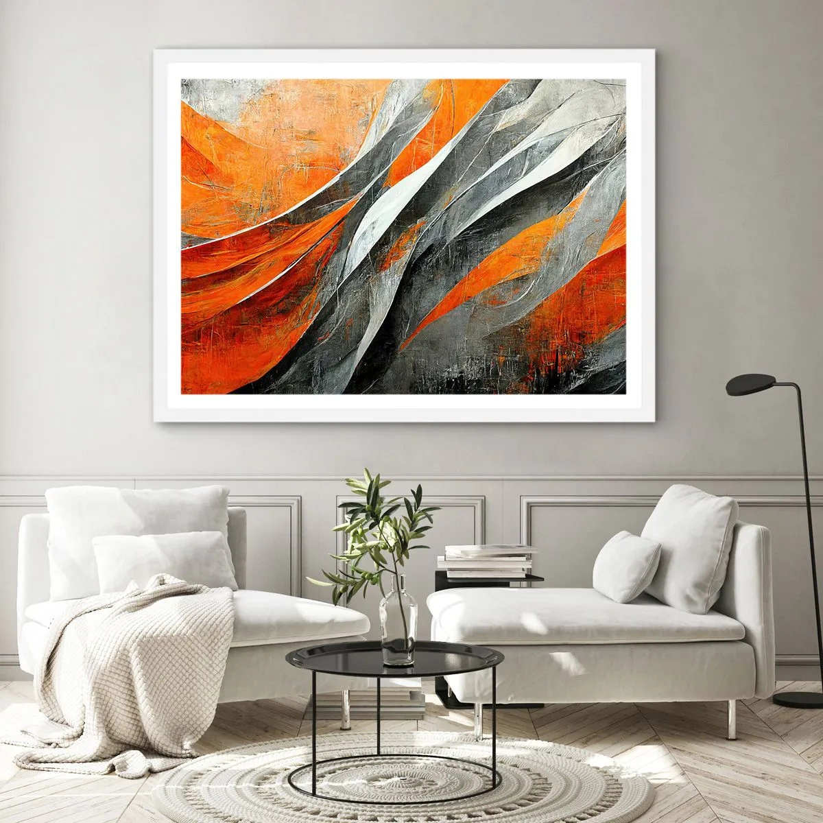 Affiche dans un cadre blanc - Poster - Chaleur et froid - 70x50 cm