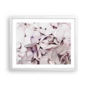 Affiche dans un cadre blanc - Poster - Dans un flot de fleurs - 50x40 cm