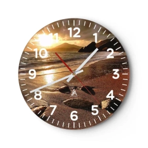 Horloge murale - Pendule murale - Suivez le soleil sur les collines - 40x40 cm